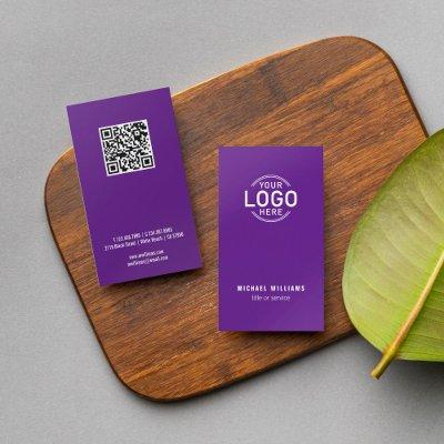 Logo QR Code Minimalist Purple Modern Custom