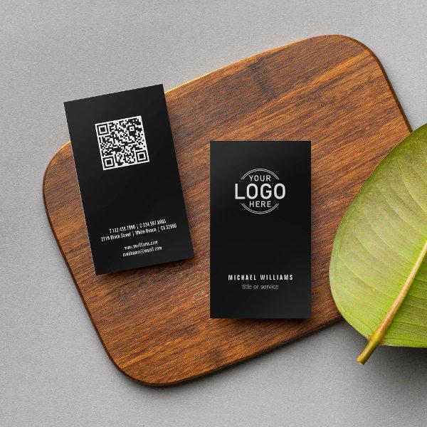 Logo QR Code Minimalistic Black Modern Custom