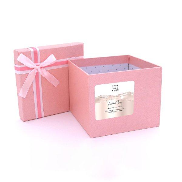 Logo QR Code Online Shop Silver Glitter Rose White Square Sticker