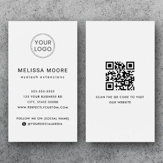 Logo QR code professional white