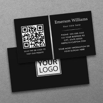 Logo QR code silver gray gradient divider black