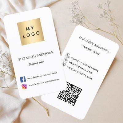 Logo Qr code social media white black