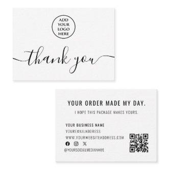 Logo QR Code Thank You For Your Order Black White