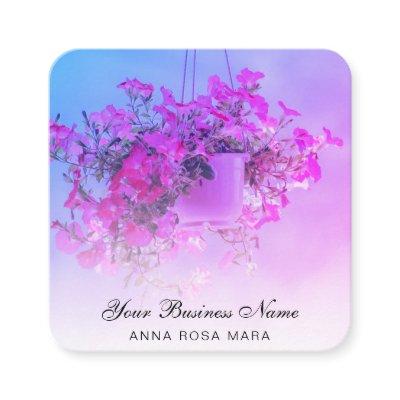 * Logo QR Floral Flower Hanging NEON Petunia Pot Square