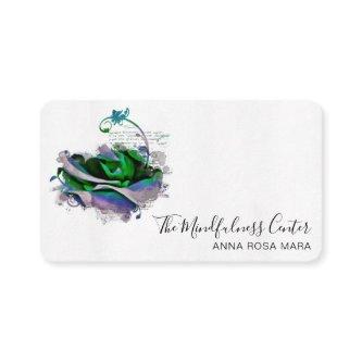 *~* Logo QR Teal Blush Rose Floral Flower