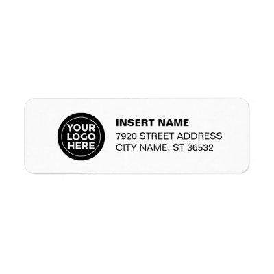 Logo Return Address Labels Black and White