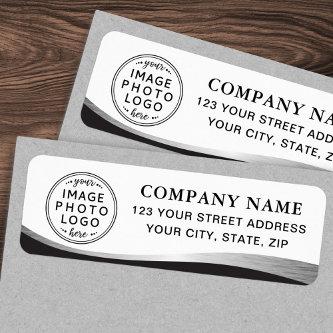 Logo silver gray gradient business return address label