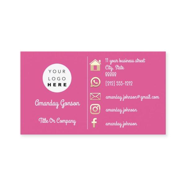 Logo Social Media Gold QR Code Adress Pink