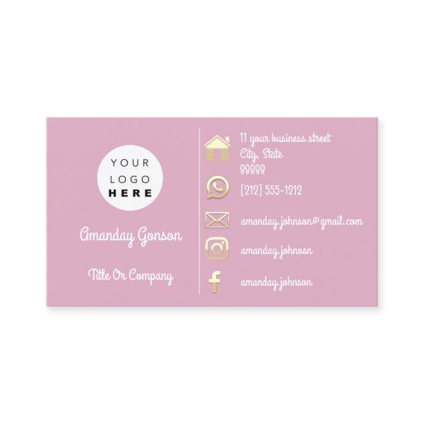 Logo Social Media Gold QR Code Adress Pink Powder
