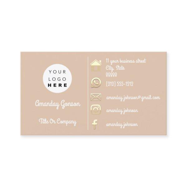 Logo Social Media Gold QR Code Adress Rose Gold