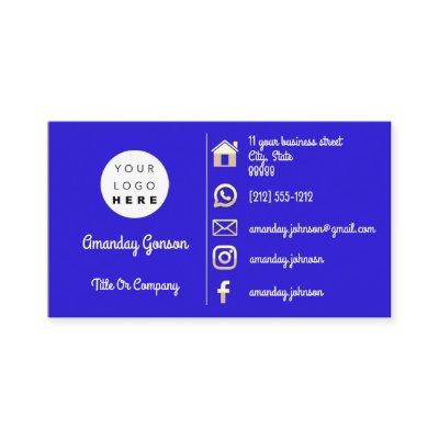 Logo Social Media Gold QR Code Blue Royal Gold