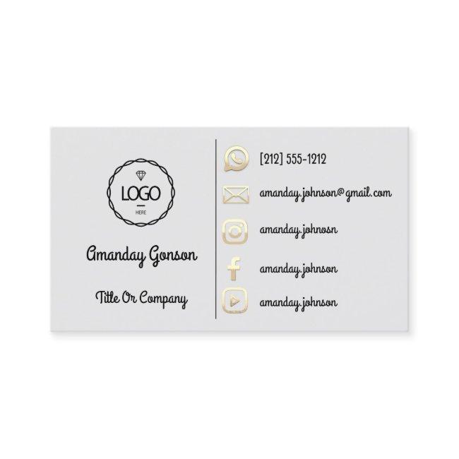 Logo Social Media Gold QR Code Gold Gray