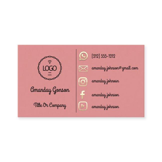 Logo Social Media Gold QR Code Gold Rose