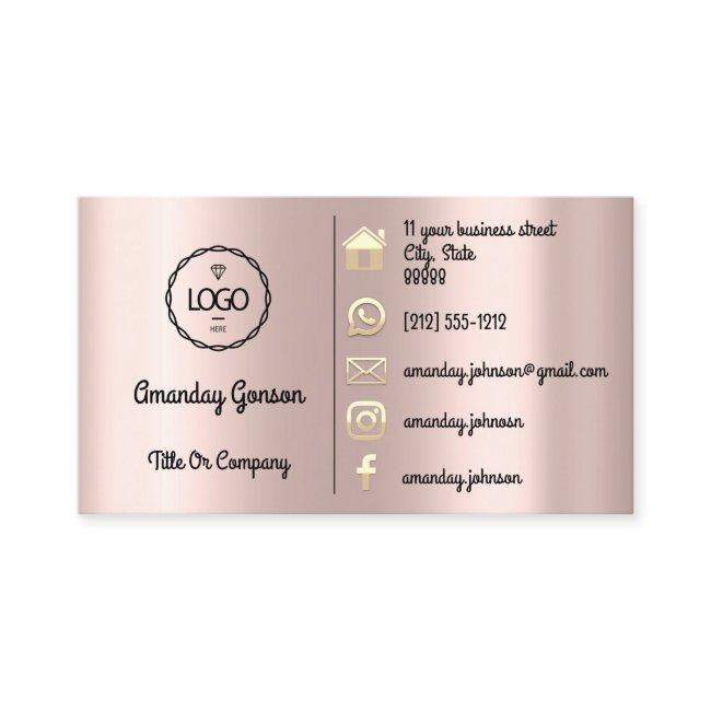 Logo Social Media Gold QR Code Rose Gold Adress