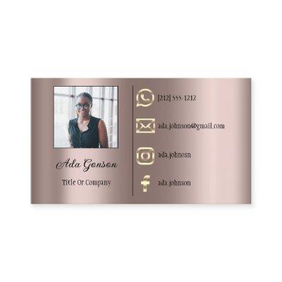 Logo Social Media QR Code Photo Metallic Rosę