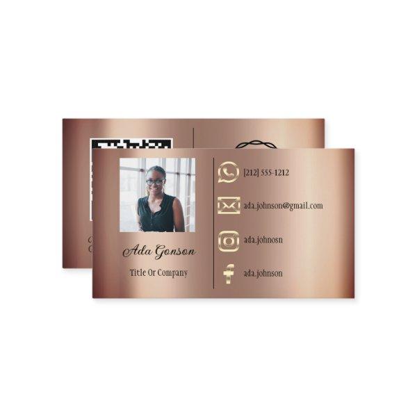Logo Social Media QR Code Photo Rose Gold