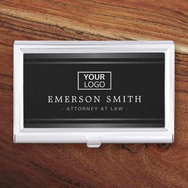 Logo stylish dark gray gradient borders black  case