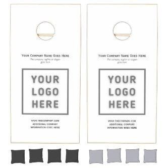 Logo Template Branded  White Cornhole Set