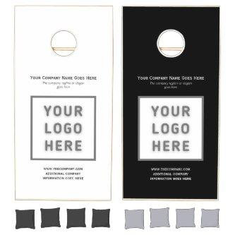 Logo Template  Branded White Black Cornhole Set