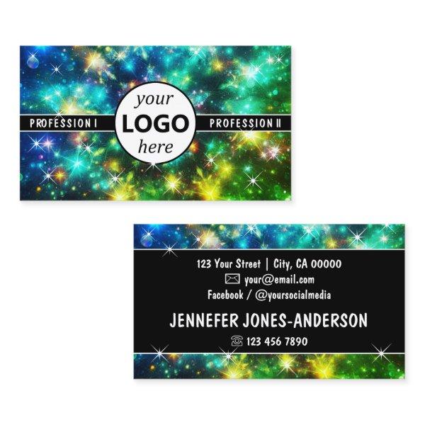 Logo Template Galaxy Stars Magic Energy Green
