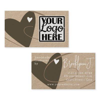 Logo Template Kraft Paper Brown Love Heart Crafter