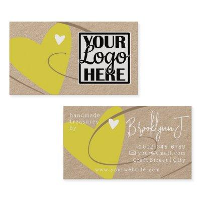 Logo Template Kraft Yellow Love Heart Crafter