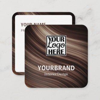 Logo Template Modern Branch Wooden Wood Brown Square