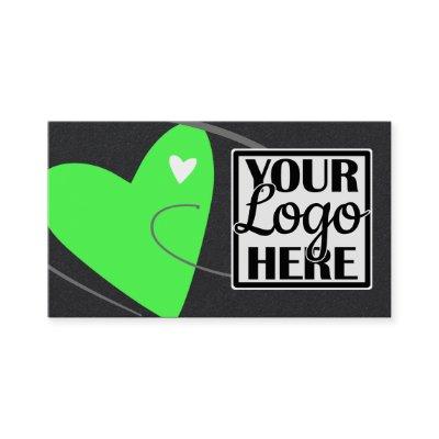 Logo Template Neon Green Love Heart for Crafters