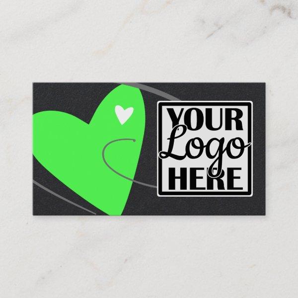 Logo Template Neon Green Love Heart for Crafters