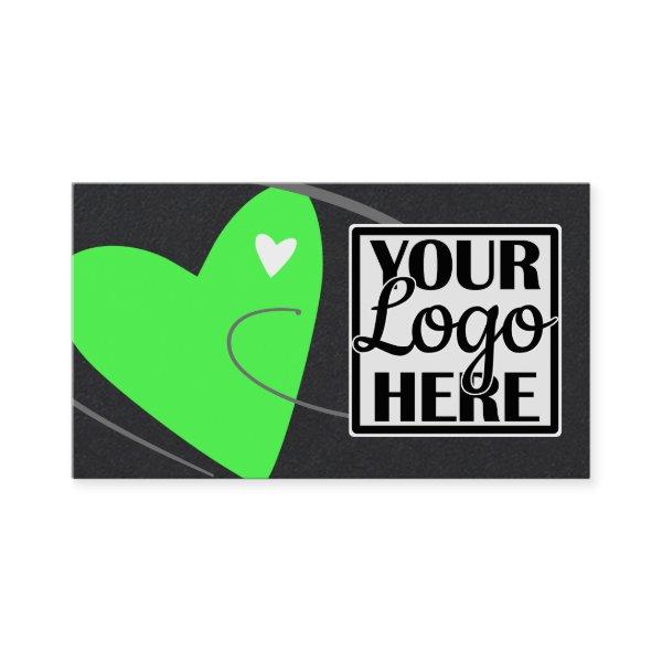 Logo Template Neon Green Love Heart for Crafters