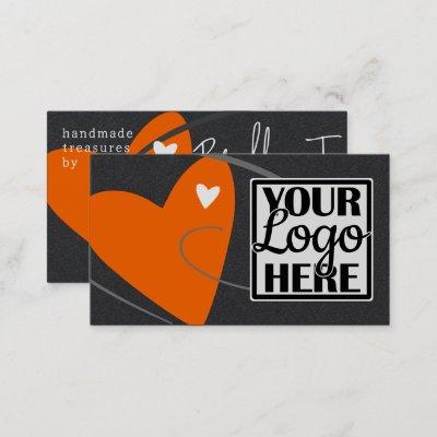 Logo Template Neon Orange Love Heart for Crafters