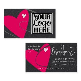 Logo Template Neon Pink Love Heart for Crafters