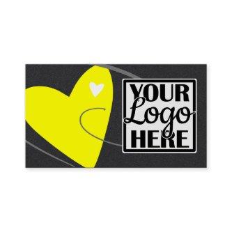 Logo Template Neon Yellow Love Heart for Crafters