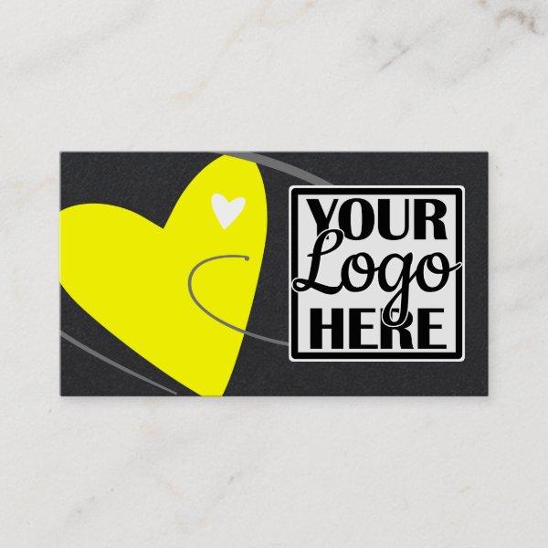 Logo Template Neon Yellow Love Heart for Crafters