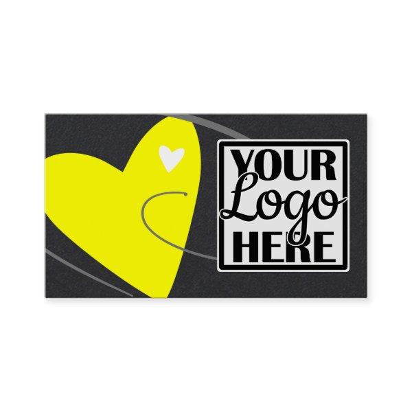 Logo Template Neon Yellow Love Heart for Crafters