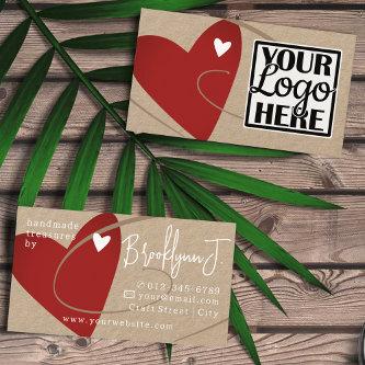 Logo Template Red Kraft Paper Love Heart Crafters