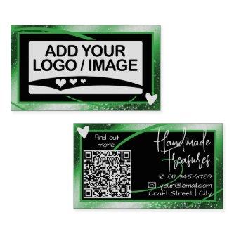 Logo Template Stylish Cool Green Frame Cute Heart