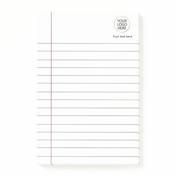 Logo Text Business Lined School Notebook Paper  Post-it Notes