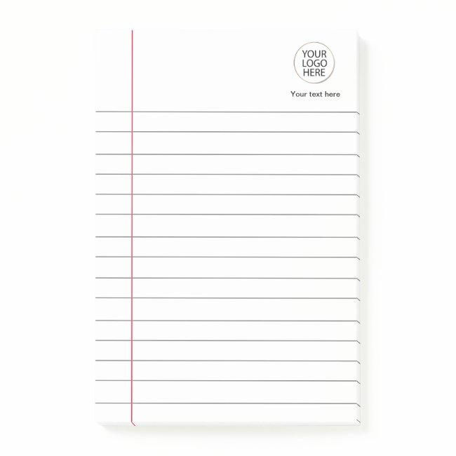 Logo Text Business Lined School Notebook Paper Post-it Notes