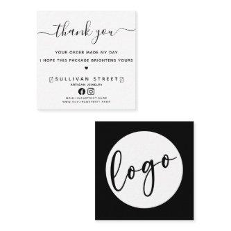 Logo Thank You Order Made My Day Packaging Insert