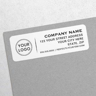 Logo website phone white business return address label
