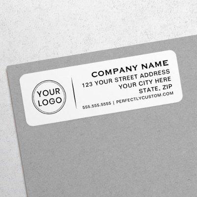 Logo website phone white business return address label