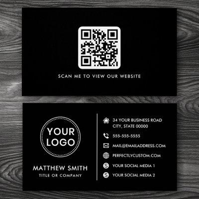 Logo website social media QR black