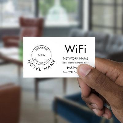 Logo WiFi Password Network Details for Hotel Enclosure Card