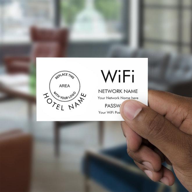 Logo WiFi Password Network Details for Hotel Enclosure Card