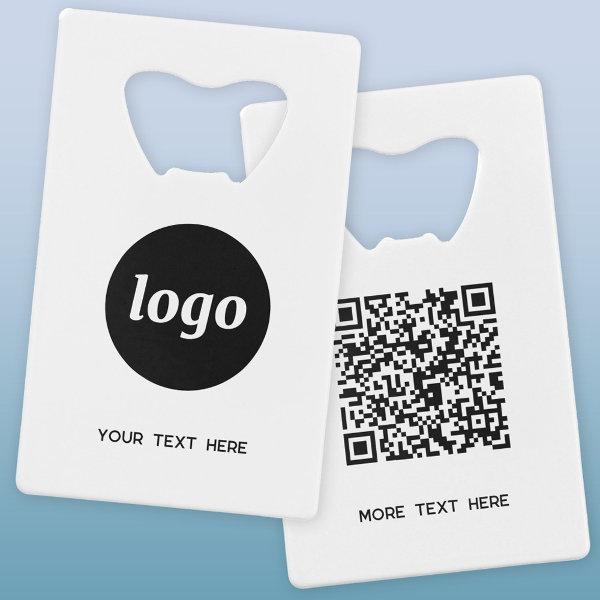 Logo With Text QR Code Business Credit Card Bottle Opener