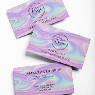 Logo with Website URL Purple Mint Iridescent