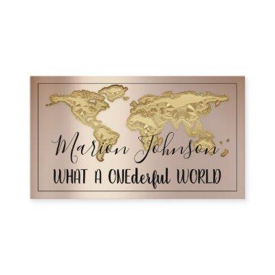 Logo World Map Globe Map Travel Agency Rose Gold