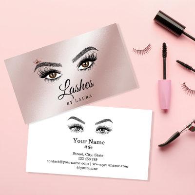 Long Beautiful Lashes Eyes and Brows Hand drawn