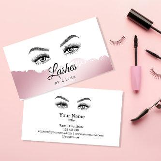 Long Beautiful Lashes Eyes and Brows Hand drawn